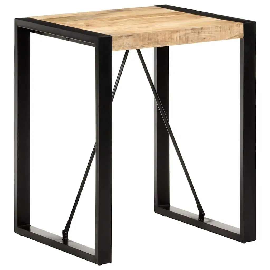 Dining Table 60x60x75 cm Solid Mango Wood Black Industrial Bistro Kitchen
