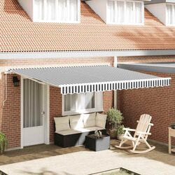 Retractable Awning 400x300cm in Anthracite and White Finish
