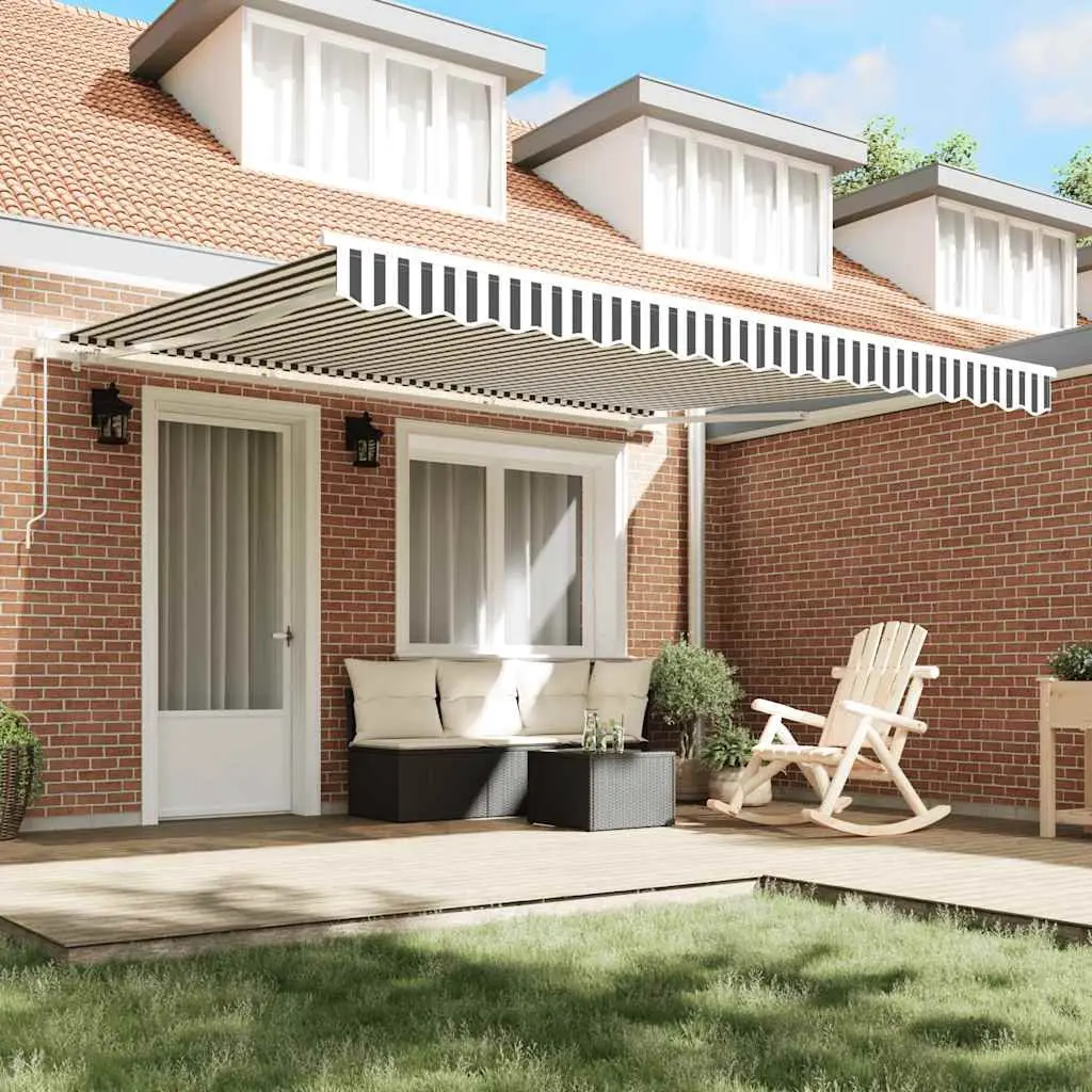 Manual Retractable Awning for Patio 400x300cm Anthracite White