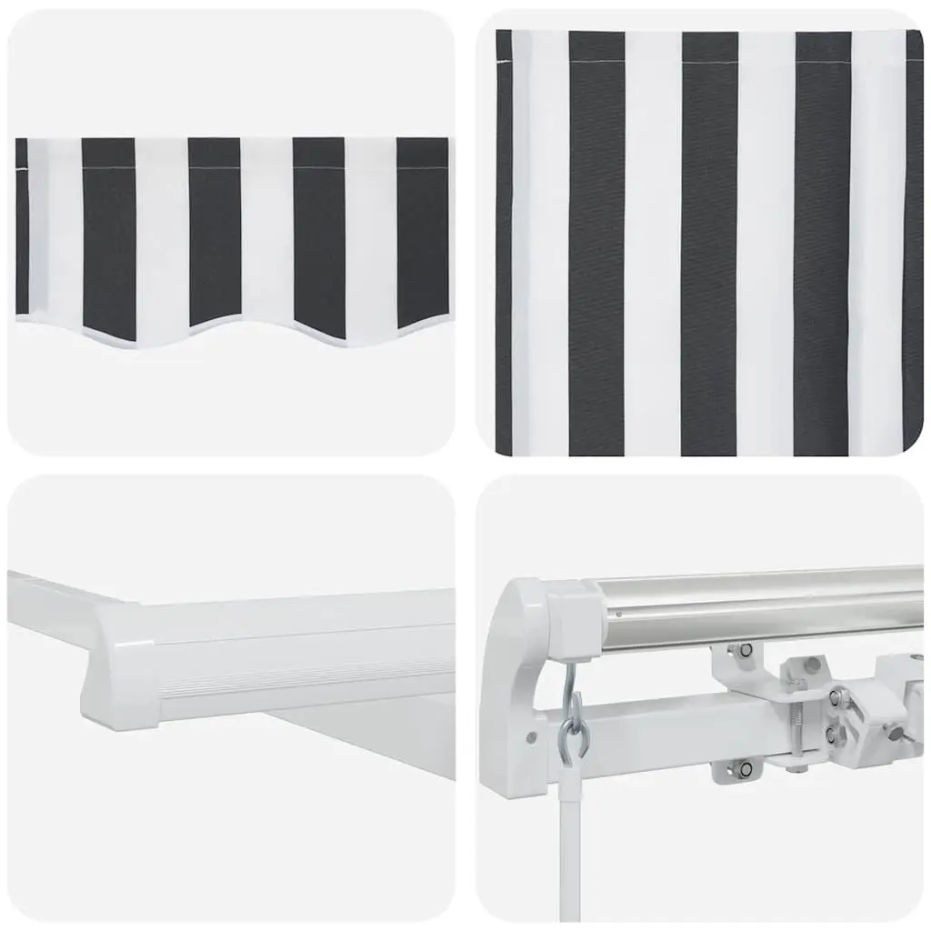 Manual Retractable Awning for Patio 400x300cm Anthracite White