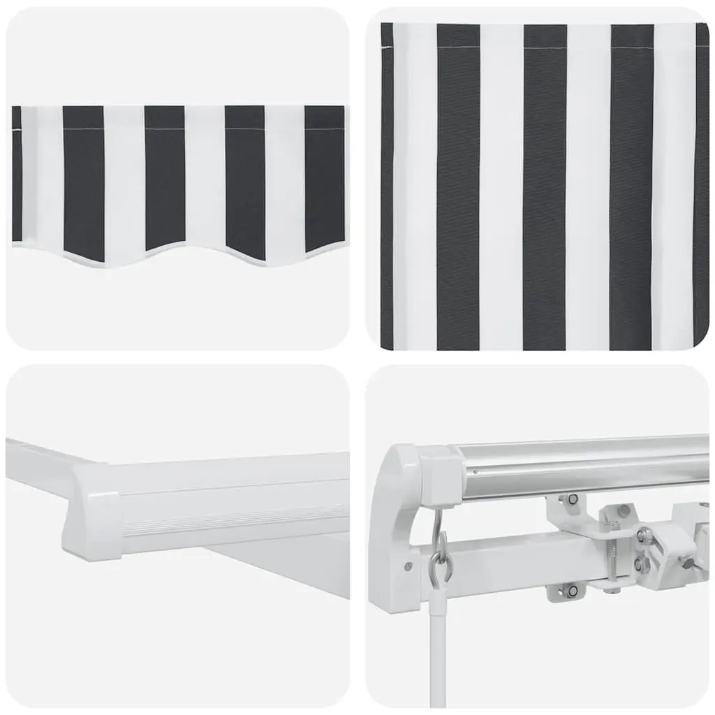 Retractable Awning Patio 300x250cm Anthracite White Sun Shade Crank
