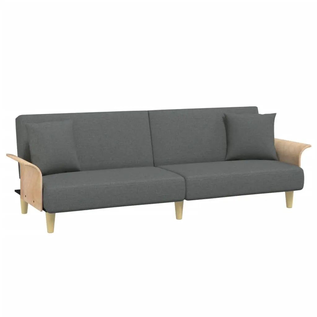Grey Velvet 2-Seater Sofa Bed