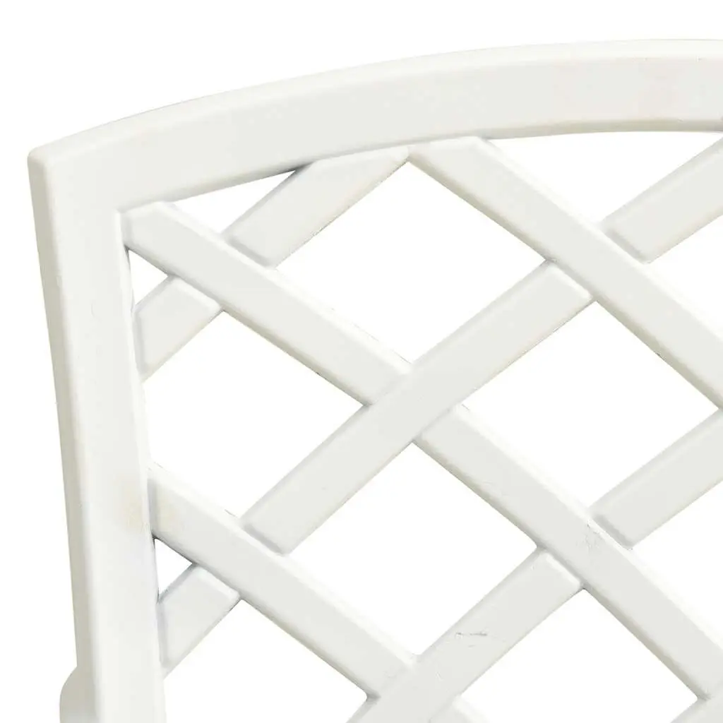 Cast Aluminium Outdoor Garden Chairs Set of 6 White Patio Dining Armchair