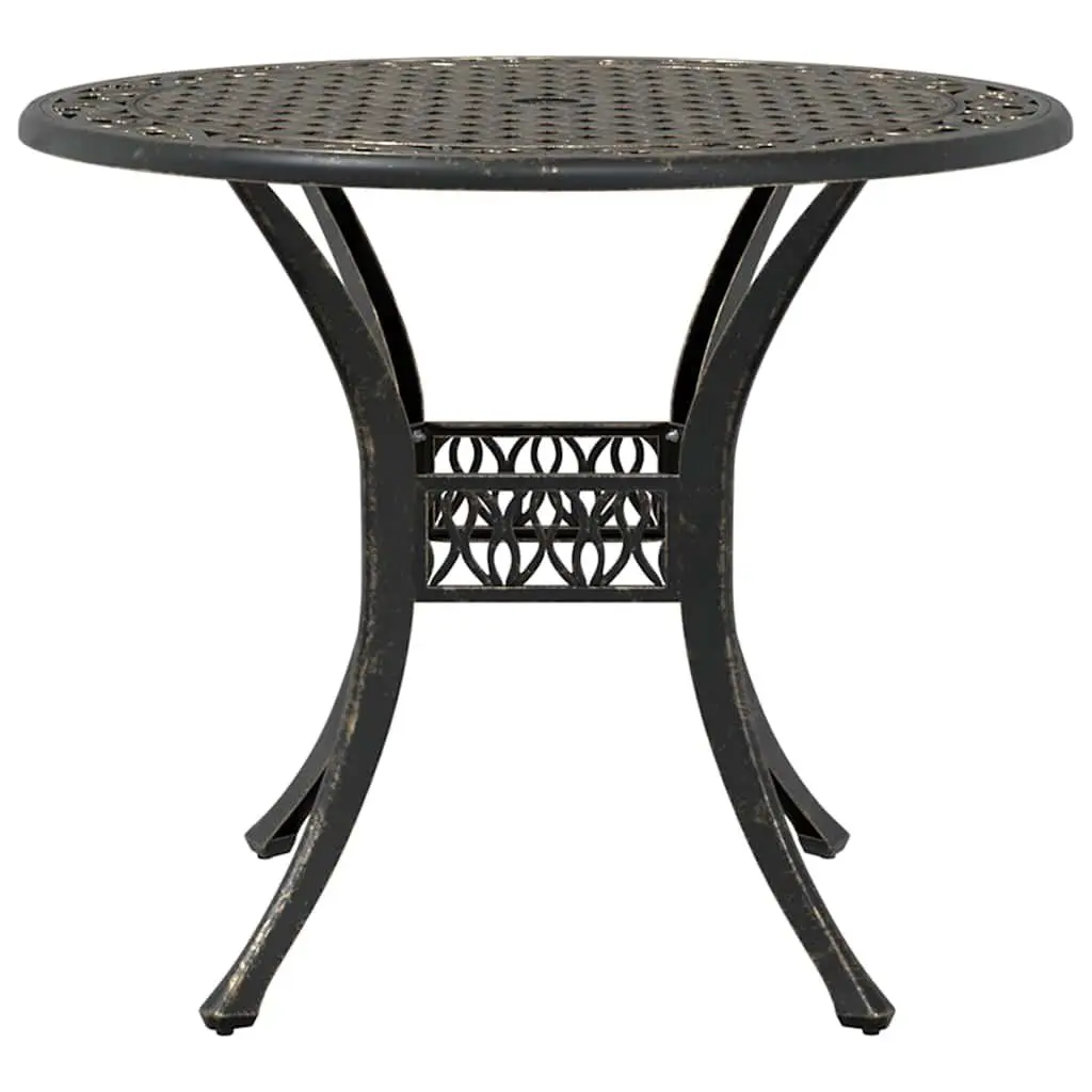 Garden Dining Set 5 Piece Outdoor Patio Furniture Brown Cast Aluminium Table