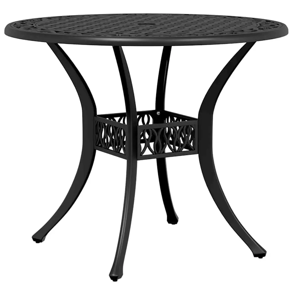 Outdoor Dining Set for Garden 5 Piece Black Cast Aluminium Table Chairs