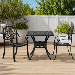 3 Piece Bistro Set: Cast Aluminium Table and Chairs
