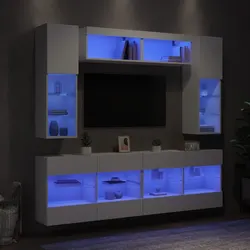 Specifications of the 6 Piece White TV Wall Cabinet Set