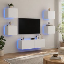 Specifications of 5 Piece TV Wall Cabinets with LED Lights