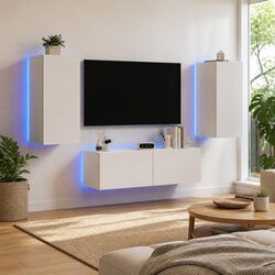 Specifications for White Floating TV Wall Cabinets with LEDs