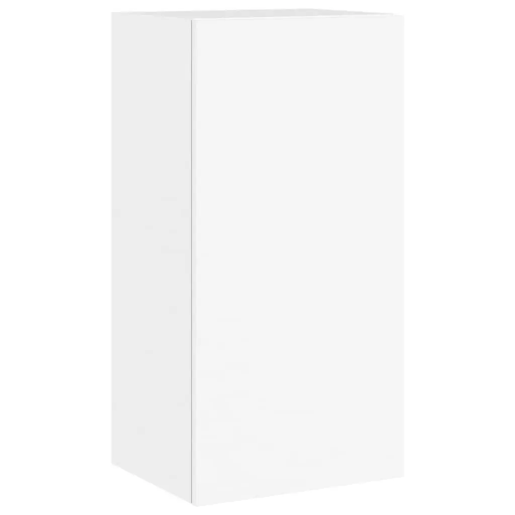 3 Piece White TV Wall Cabinets for Living Room with RGB LED Lights