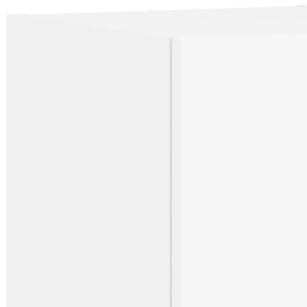 3 Piece White TV Wall Cabinets for Living Room with RGB LED Lights