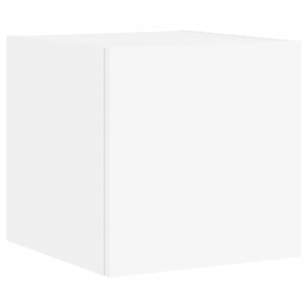 6 Piece TV Wall Cabinets for Living Room White with RGB LED Lights Floating Storage Units