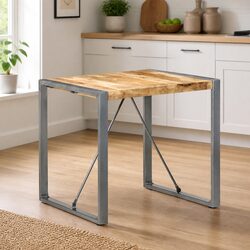 Dining Table Specifications: 80x80x75 cm, Rough Mango Wood