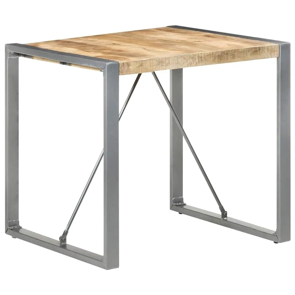 Dining Table 80x80x75 cm Rough Mango Wood Kitchen Room Furniture Industrial