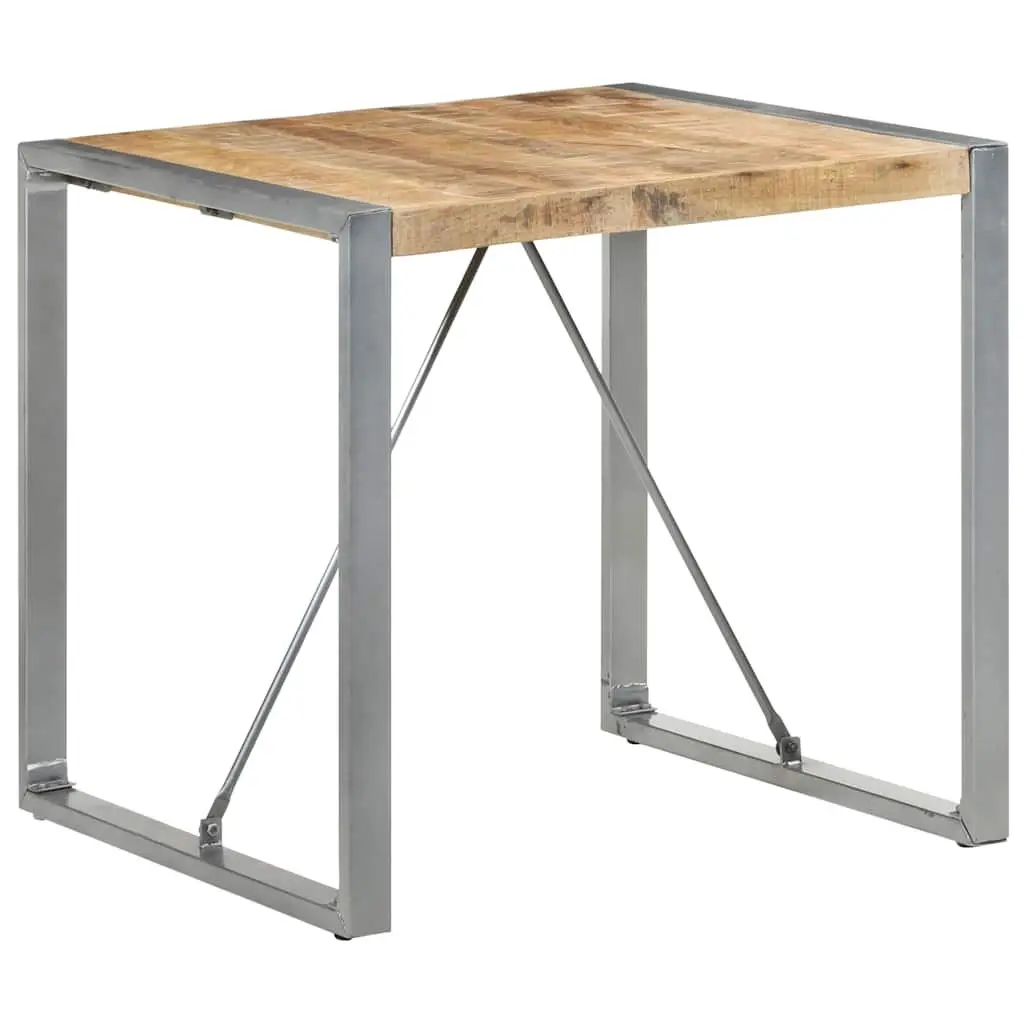 Dining Table 80x80x75 cm Rough Mango Wood Kitchen Room Furniture Industrial