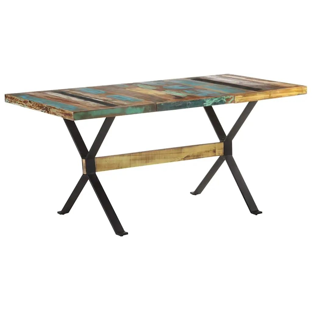 Dining Table Kitchen 160x80x76 cm Solid Reclaimed Wood Industrial