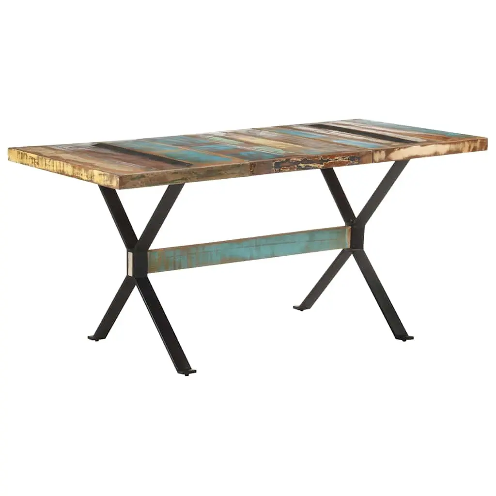 Dining Table Kitchen 160x80x76 cm Solid Reclaimed Wood Industrial