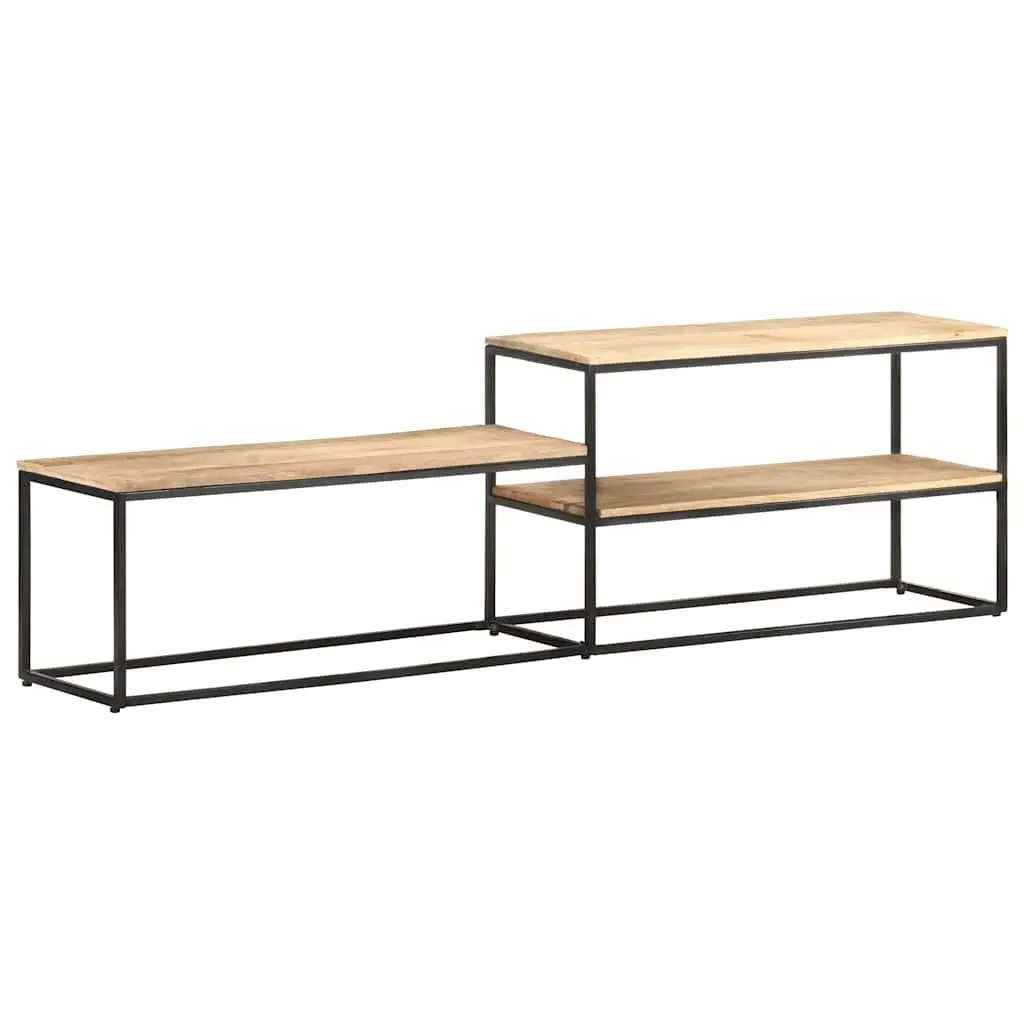 TV Cabinet 180x30x50 cm Rough Mango Wood Industrial Stereo Media Unit Storage