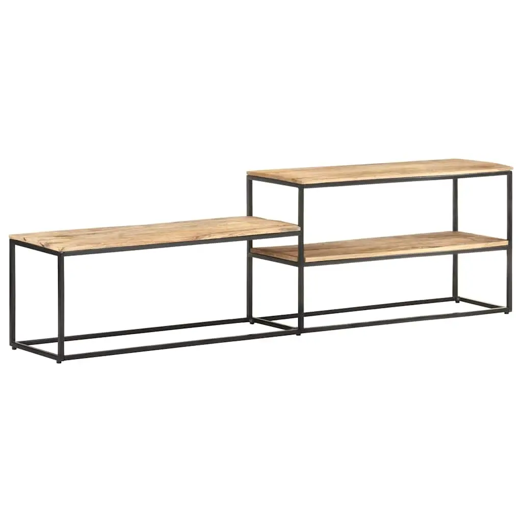 TV Cabinet 180x30x50 cm Rough Mango Wood Industrial Stereo Media Unit Storage