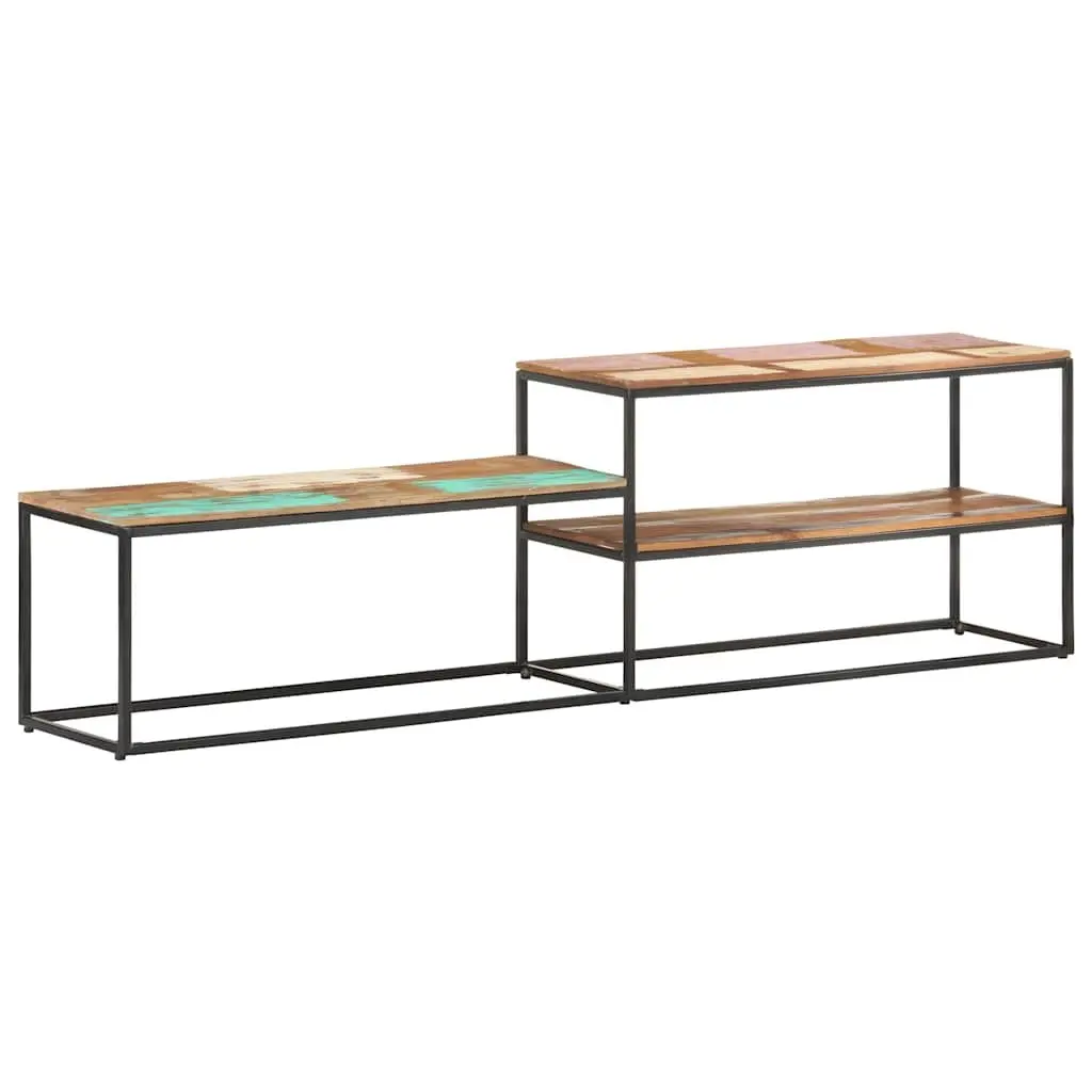 TV Cabinet 180x30x50 cm Solid Reclaimed Wood Industrial Style Living Room