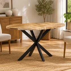 Solid Mango Wood Dining Table Specifications 140x80x75 cm