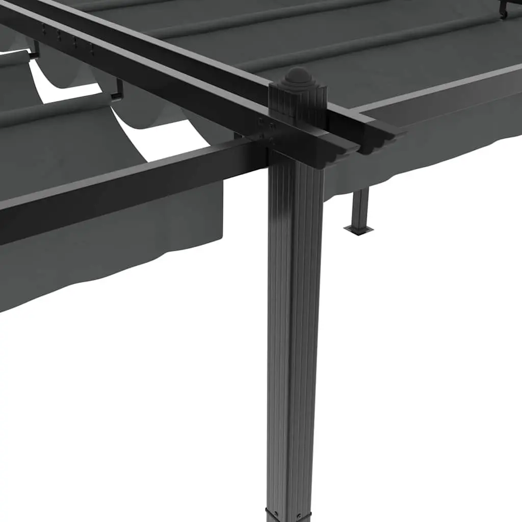 Garden Gazebo Retractable Roof Outdoor Canopy Patio Shelter Anthracite 3x6m
