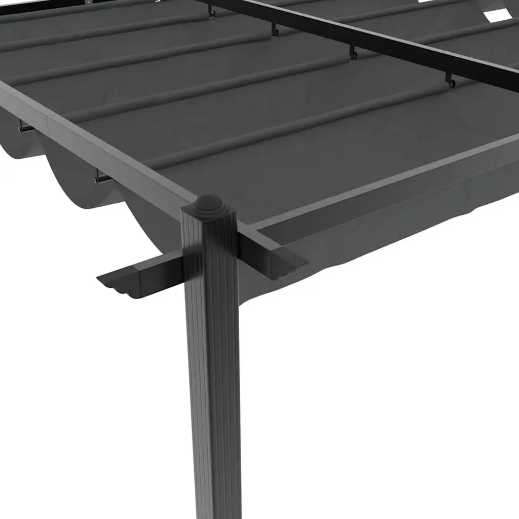 Garden Gazebo Retractable Roof Outdoor Canopy Patio Shelter Anthracite 3x6m