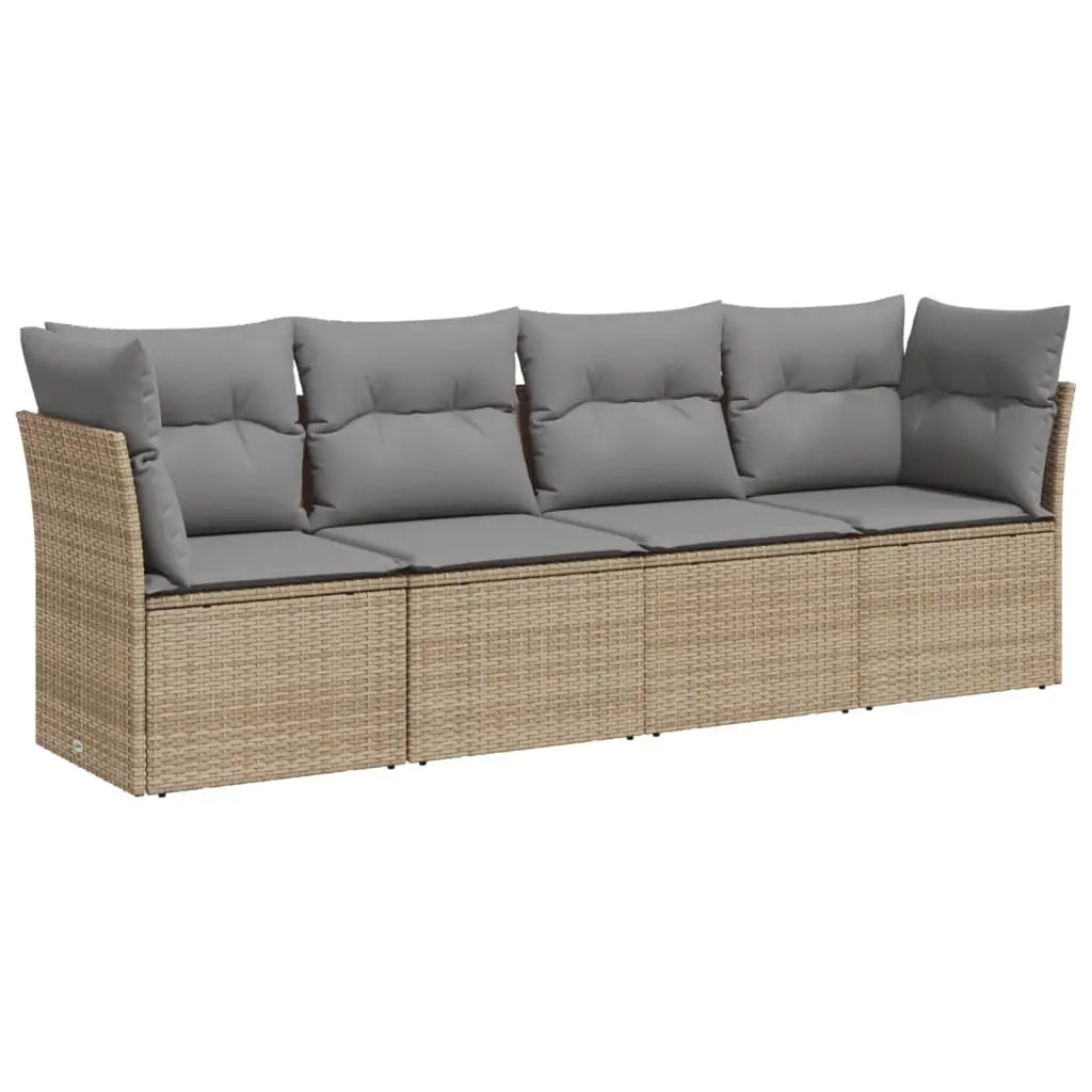 4-Piece Beige Outdoor Sofa Set