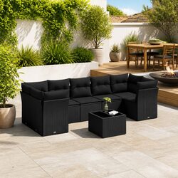 8 Piece Modular Garden Sofa Set with Cushions