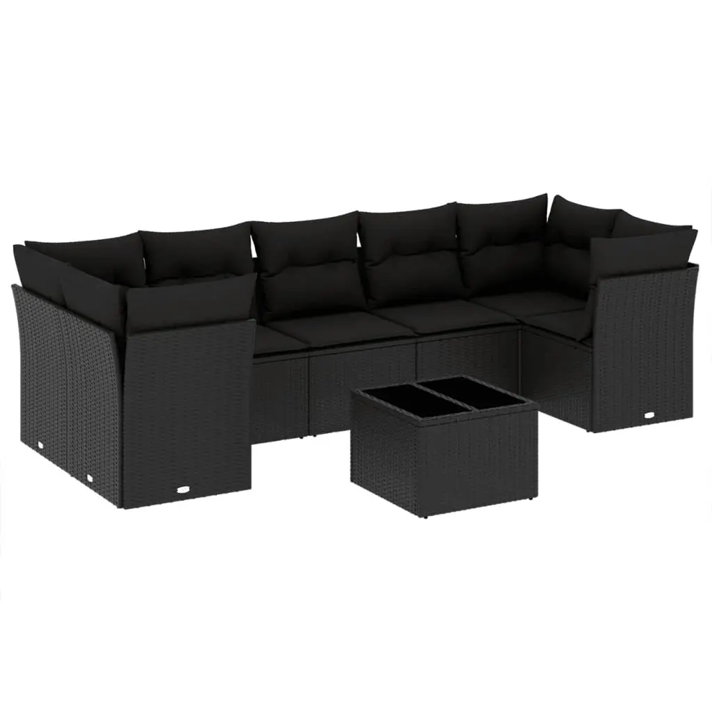 Garden Sofa Set 8 Piece Outdoor Furniture Patio Sectional Modular Black