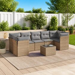 Specifications of 8-Piece Outdoor Sofa Set - Beige Rattan