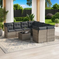 Specifications of 9 Piece Grey Rattan Garden Sofa Set