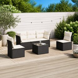 Modular Garden Sofa Set - 6 Pieces with Cushions