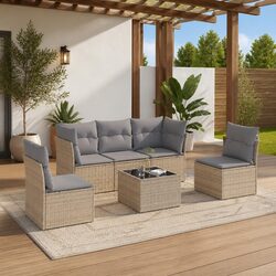 Specifications of 6-Piece Garden Sofa Set in Beige