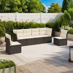 Specifications of 6-Piece Garden Sofa Set in Black Rattan