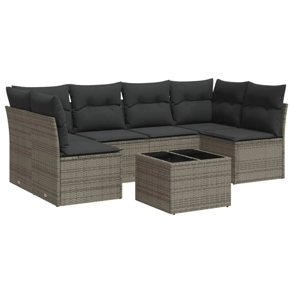 7 Piece Garden Sofa Set with Weather-Resistant Cushions