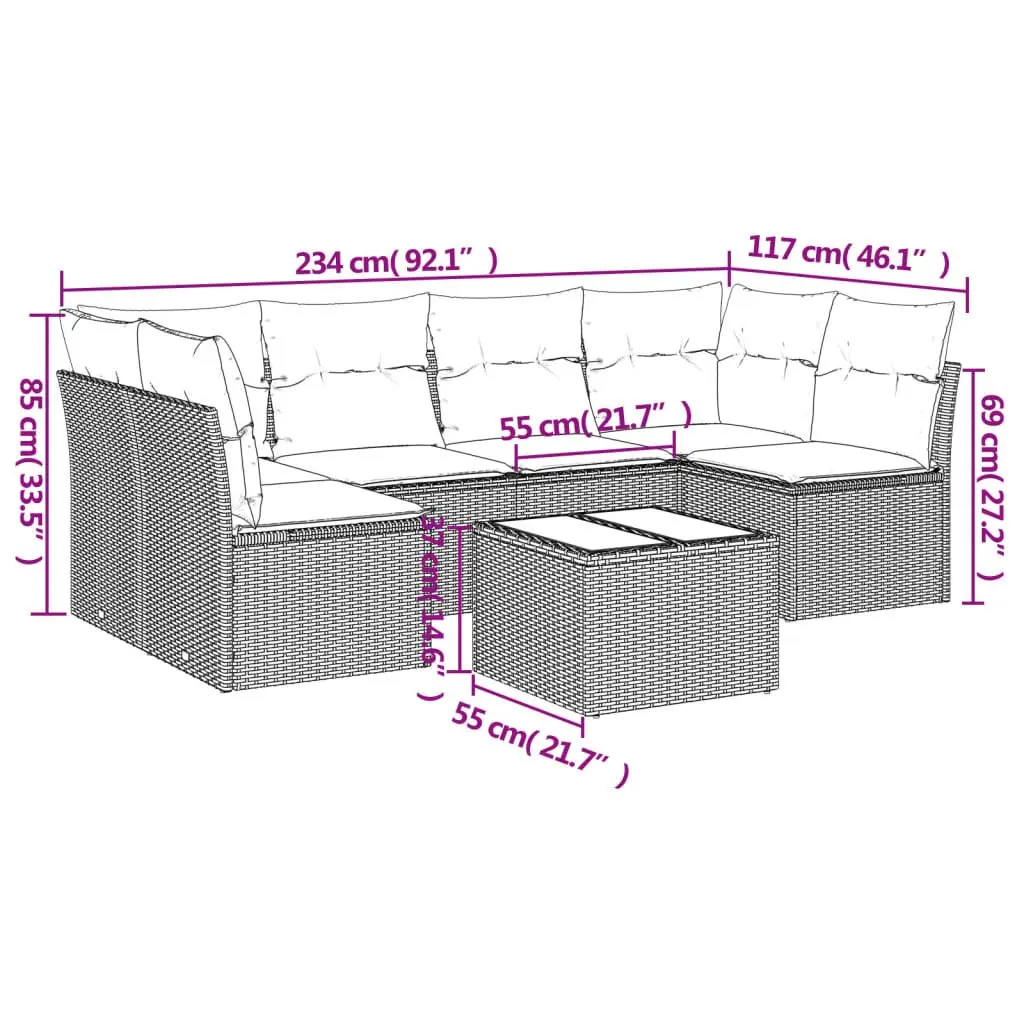 7 Piece Garden Sofa Set with Weather-Resistant Cushions