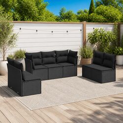 Specifications of Black Poly Rattan 7-Piece Sofa Set