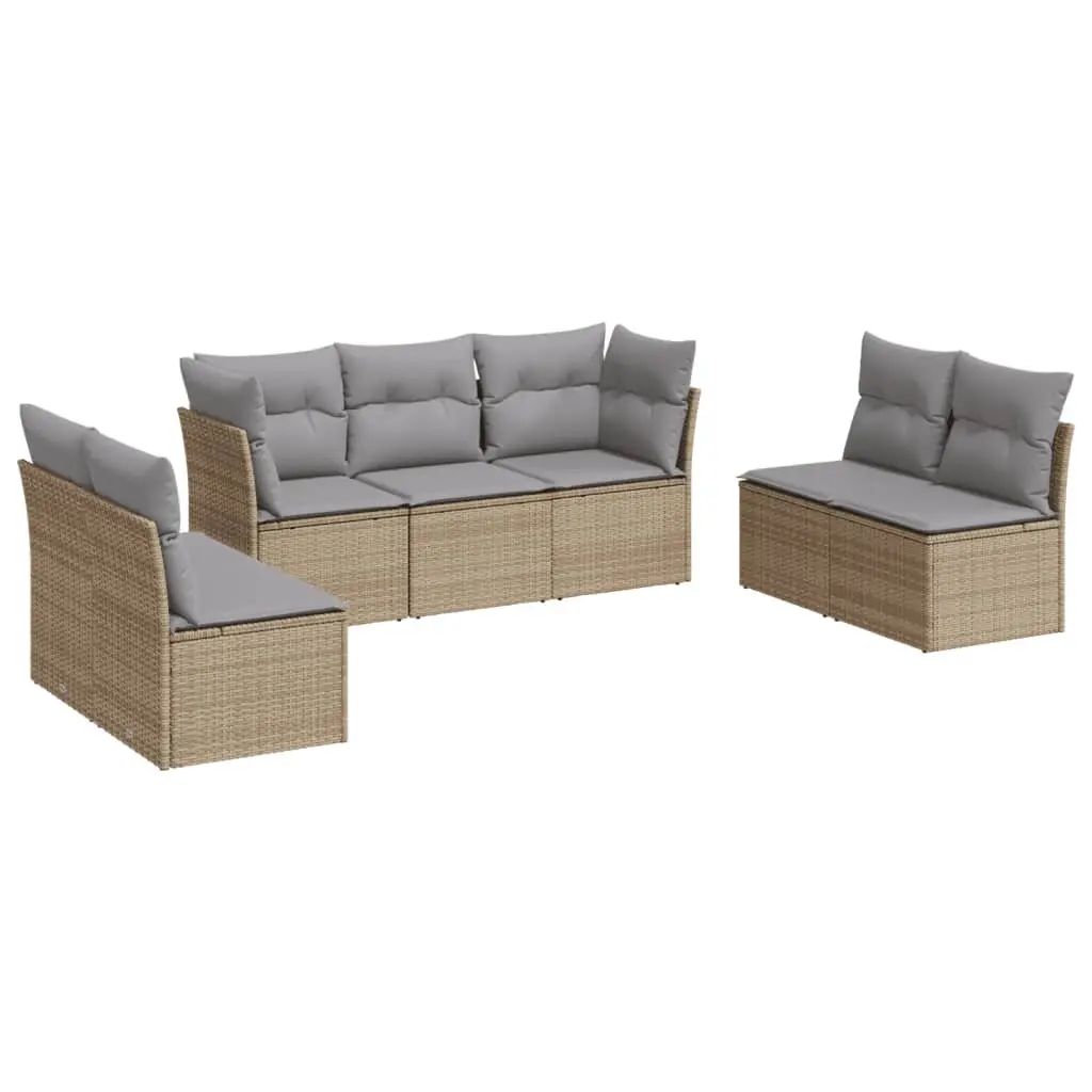 Beige 7 Piece Modular Garden Sofa Set