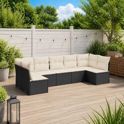 7 Piece Modular Garden Sofa Set with Removable Cushions