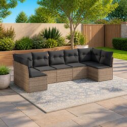 7-Piece Grey Modular Patio Sofa Specifications and Features