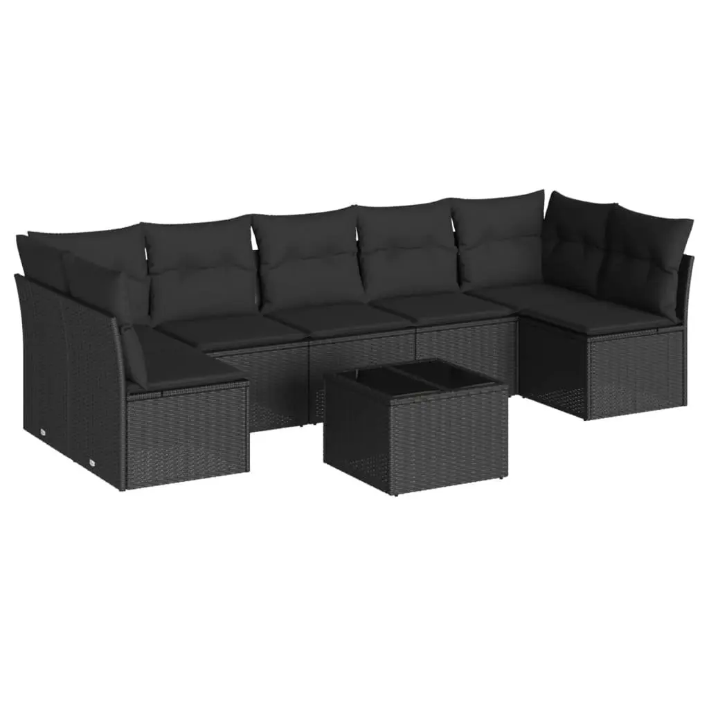 Garden Sofa Set 8 Piece Outdoor Furniture Patio Black Rattan