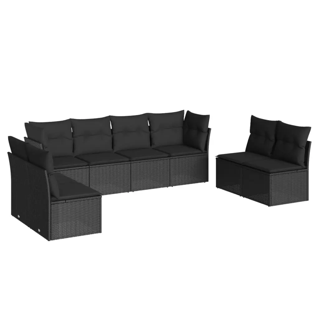 Garden Sofa Set 8 Piece Outdoor Furniture Patio Seating Black