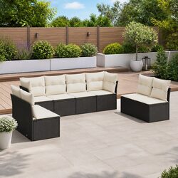 8 Piece Black Garden Sofa Set - Specifications and Features