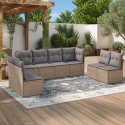 8-Piece Garden Sofa Set Dimensions and Specifications