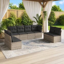 8 Piece Garden Sofa Set Specifications - Grey Rattan