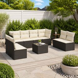 Specifications of 9-Piece Outdoor Sofa Set in Black