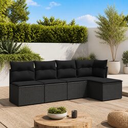 5 Piece Outdoor Furniture Set - Black Rattan Specifications