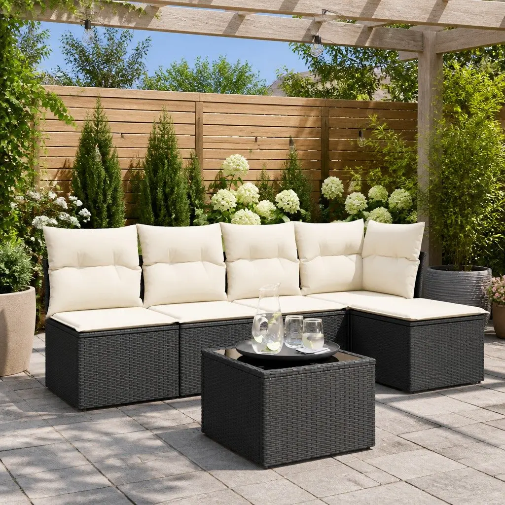 6 Piece Modular Garden Sofa Set with Cushions