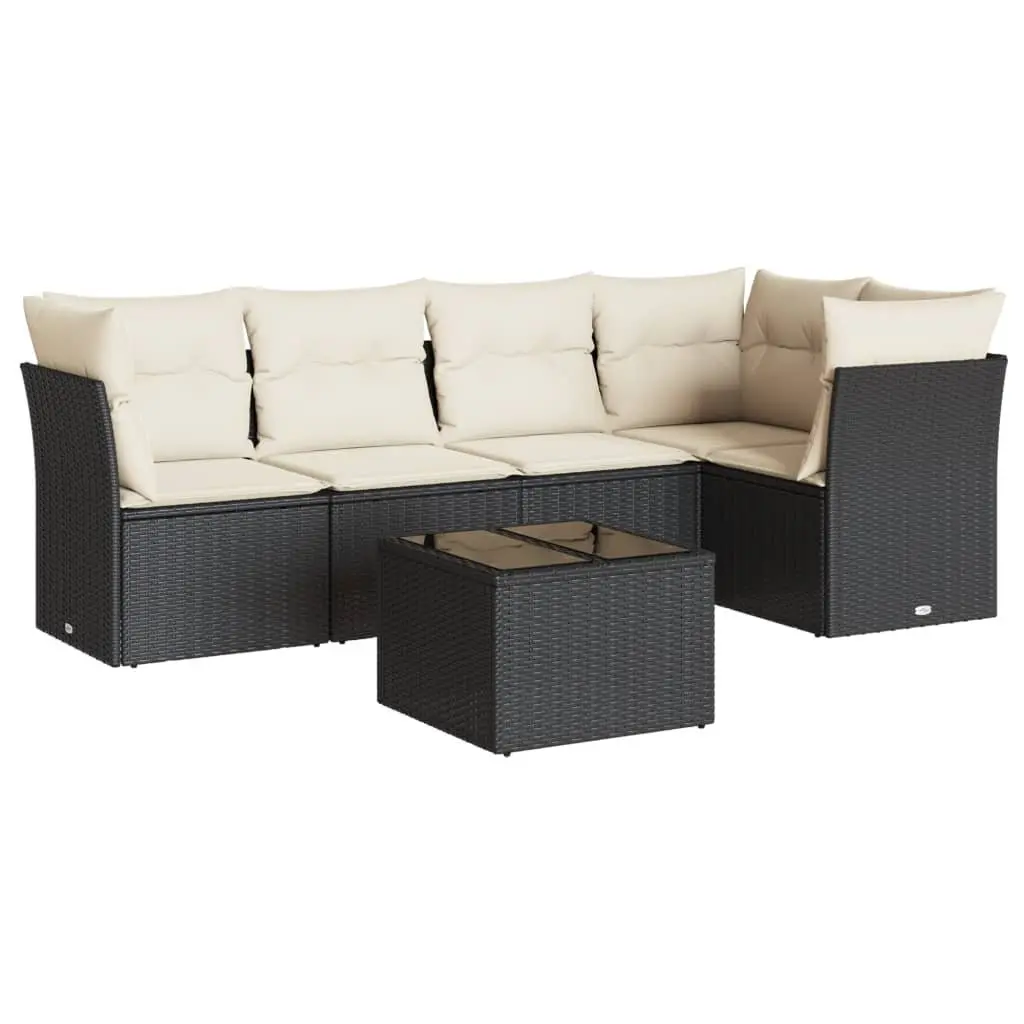 Garden Sofa Set Outdoor Furniture Modular Black 6 Piece